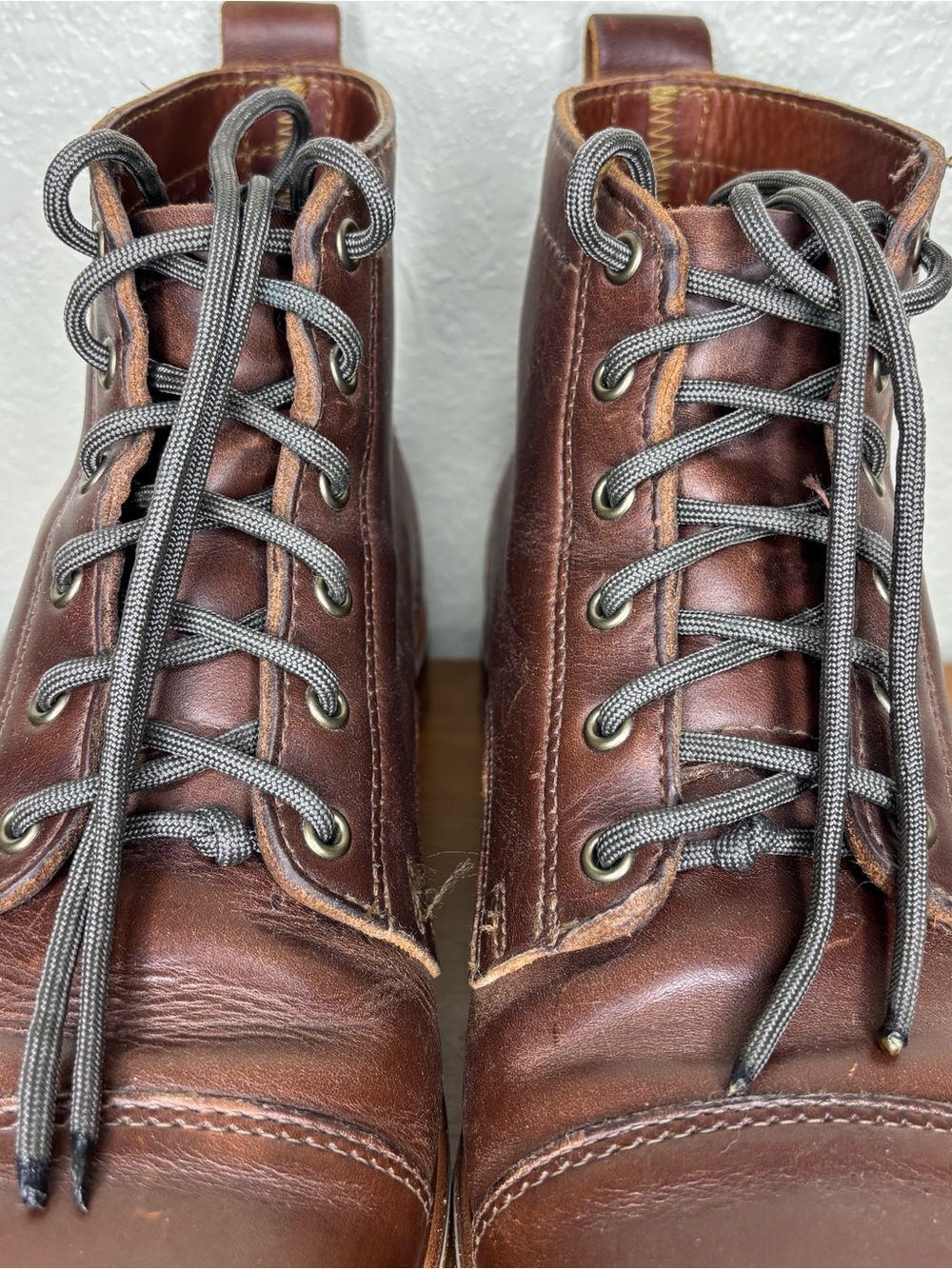 Helm The Zind Mens Brown Leather Lace Up Ankle Boots Size 8.5 Made in USA - Picture 7 of 10
